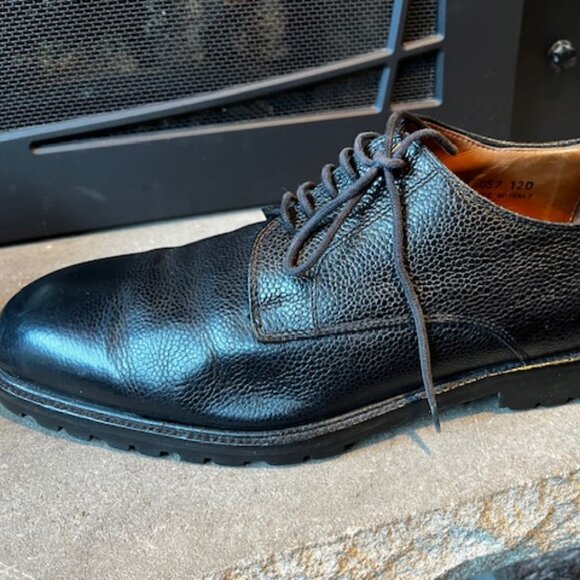 Joseph Abboud Benchmade in Italy Pebbled Black Leather Brogues main image 5